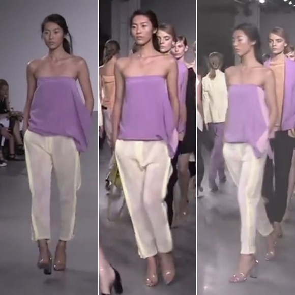 Spring 2012 RTW Phillip Lim 3.1 Lilac & Pink Silk Draped Bustier NWT sz 10 - Picture 4 of 17